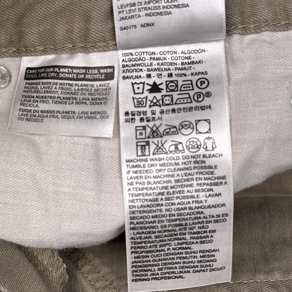 Levis 505 Jeans Mens 34x30 Beige Straight‎ Leg 100% Cotton Denim Khaki Casual - Picture 6 of 11